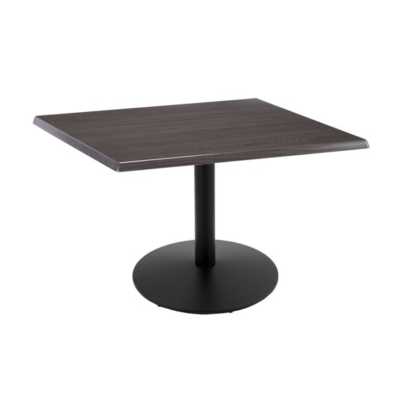 Indoor/Outdoor 30" Tall OD214 Black Table Base with 22" Diameter Foot and 36" x 36" Square Indoor/Outdoor Charcoal Top by the Holland Bar Stool Co.