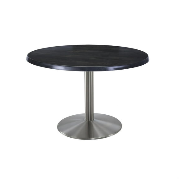 30" Tall OD214 Indoor/Outdoor All-Season Table with 36" Diameter Black Steel Top