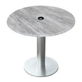 thumbnail image 1 of Indoor/Outdoor 30" Tall OD219 Brushed Aluminum Table Base with 18" Diameter Foot and 36" Diameter Indoor/Outdoor Greystone Top with Umbrella Hole, 1 of 3