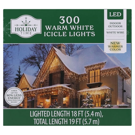 Indoor/Outdoor 200-Count LED 8-Function Sync Christmas Icicle Lights ...