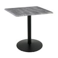 thumbnail image 1 of Indoor/Outdoor 36" Tall OD214 Black Table Base with 22" Diameter Foot and 30" x 30" Square Indoor/Outdoor Greystone Top by the Holland Bar Stool Co., 1 of 4