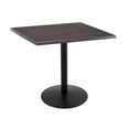 thumbnail image 1 of Indoor/Outdoor 36" Tall OD214 Black Table Base with 22" Diameter Foot and 36" x 36" Square Indoor/Outdoor Charcoal Top by the Holland Bar Stool Co., 1 of 4