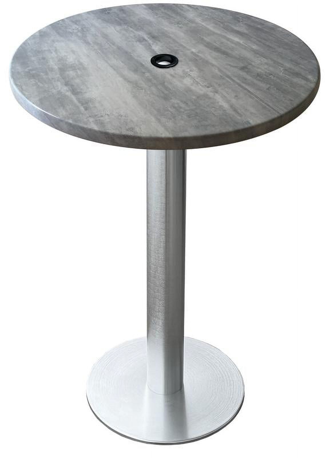 42" Tall Silver Aluminum Bar Table with Gray Laminate Top