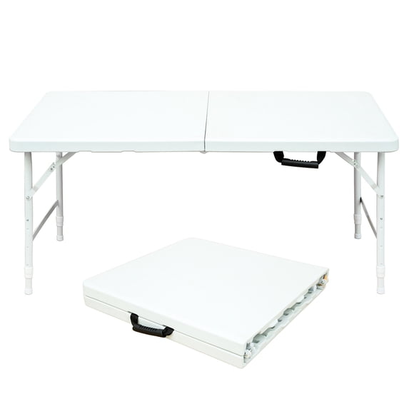 Indoor & Outdoor 4ft Table/Smooth Top for Stain Removal/Stable Support