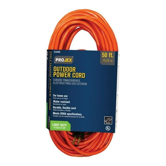 Indoor & Outdoor 50 ft. Orange Extension Cord