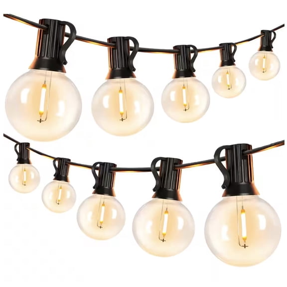 Indoor/Outdoor 50 ft. Plug-In Globe Bulbs Party LED Outdoor String Lights with 55 LED G40 Bulbs Included (5-Free Bulbs)
