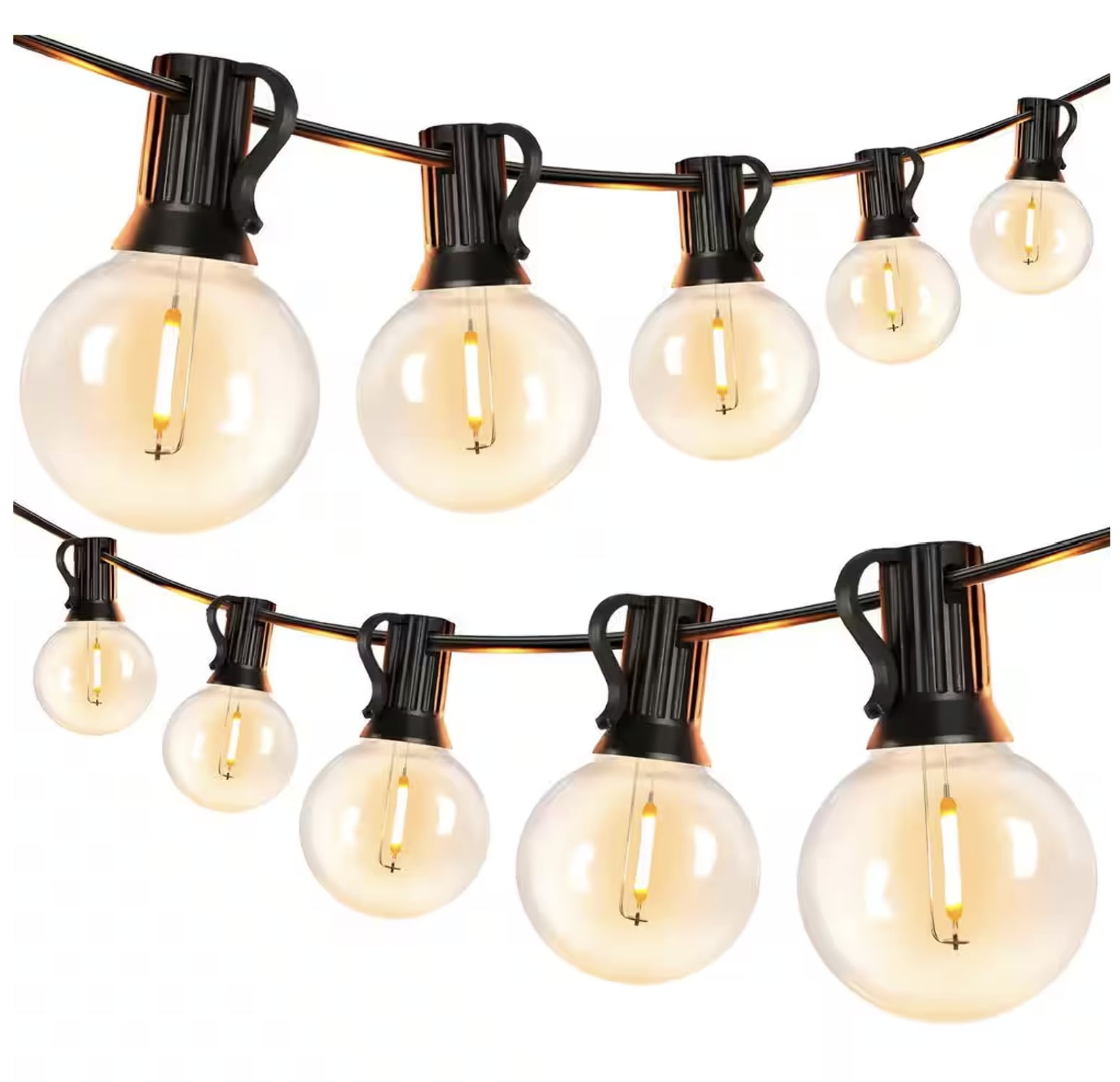 Indoor/Outdoor 50 ft. Plug-In Party LED Outdoor String Lights with 55 LED Globe G40 Bulbs (5-Free Bulbs Included) Indoor/Outdoor 50 ft. Plug-In Party LED Outdoor String Lights with 55 LED Globe G40 Bulbs (5-Free Bulbs Included)