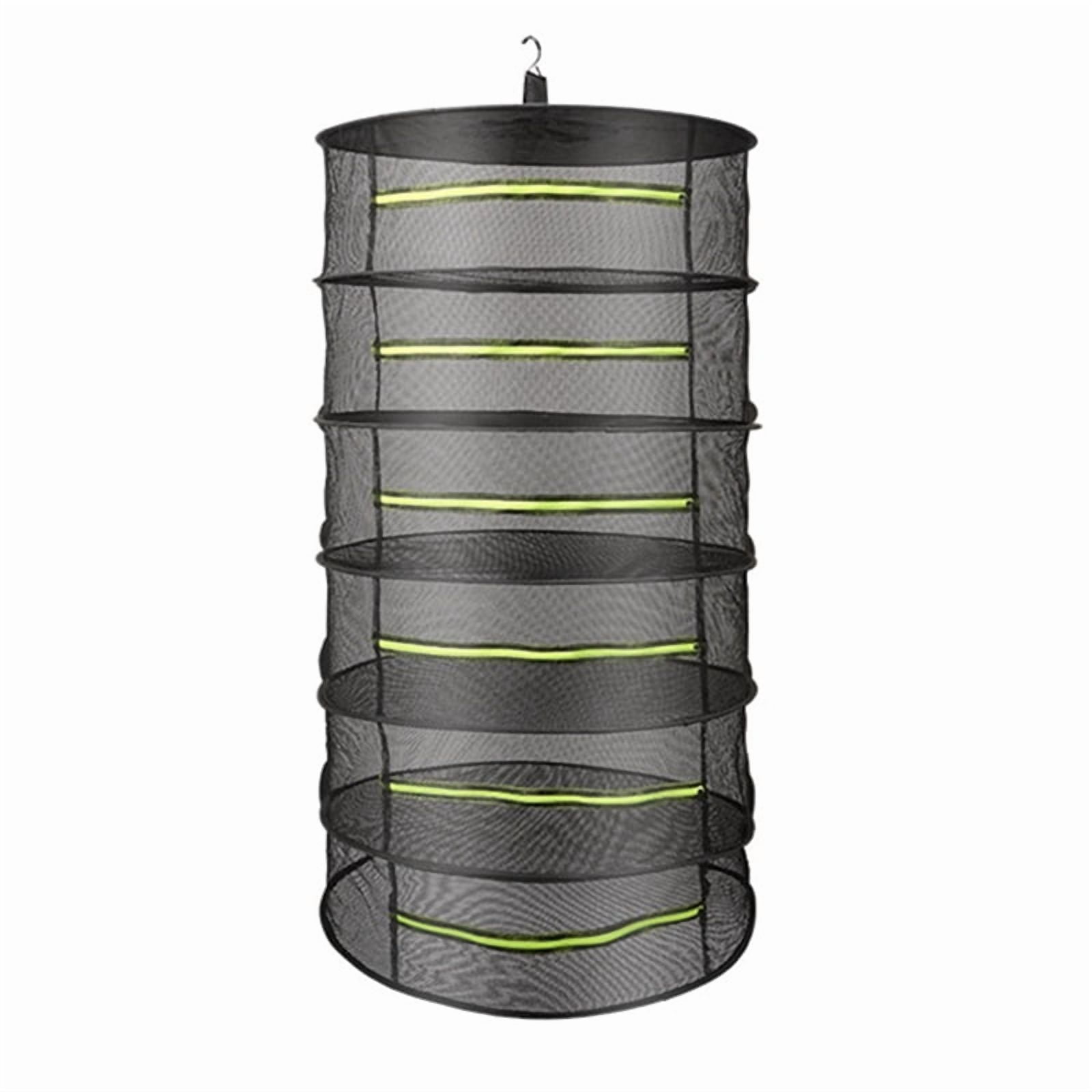 Steel Mesh Rack Indoor/Outdoor 6-Layer Folding Drying Rack with Nylon Mesh and ...