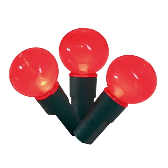 Indoor/Outdoor 90-Count LED G15 Globe Christmas Garland Lights, Frosted Red, Green Wire, 9', by Holiday Time