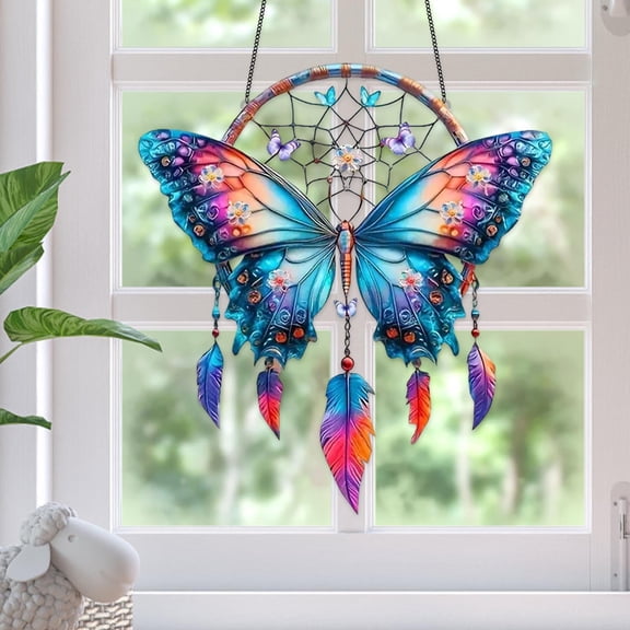 Indoor Outdoor Acrylic Dreamcatcher Suncatcher - Waterproof Scratch Proof Decorative Hanging with Mysterious Design for Window Patio Garden, Enhances Ambiance for Home and Party Decor