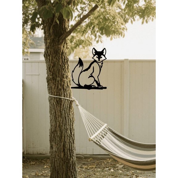 Indoor/Outdoor Animal Silhouette Wall Art Black Iron Vintage Tree Stump Rustic Farmhouse Garden Porch Decor