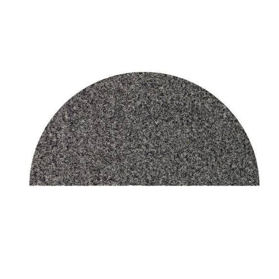 Indoor/Outdoor Area Rug with Rubber Marine Backing for Patio, Porch, Deck, Boat, Basement or Garage with Premium Bound Polyester Edges Grey Half Round 42" x 84"