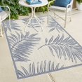 thumbnail image 1 of Indoor/Outdoor Area Rug/ Runner/ Doormat- Black&Gray & Ivory&Blue&Natural&Black & Red & Taupe Ivory&Green Color -Machine Washable, Weather and UV Resistant-Liana Ivory & Blue 5' x 8', 1 of 5