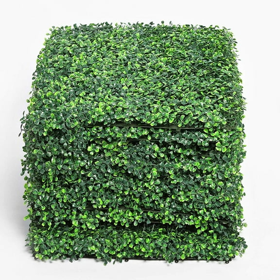 Indoor/Outdoor Artificial Hedge Artificial Plant Great Boxwood Ivy Substitute Sound Diffuser Privacy Fence Hedge Topiary Gardenia Greenery Panels 20x20" 84pc