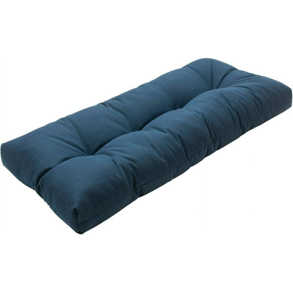 Indoor Outdoor Bench Cushion 45"x18", Non-Slip Tufted Long Seat Pads, Patio Loveseat Cushion for Window, Garden, Swing, Settee - Navy