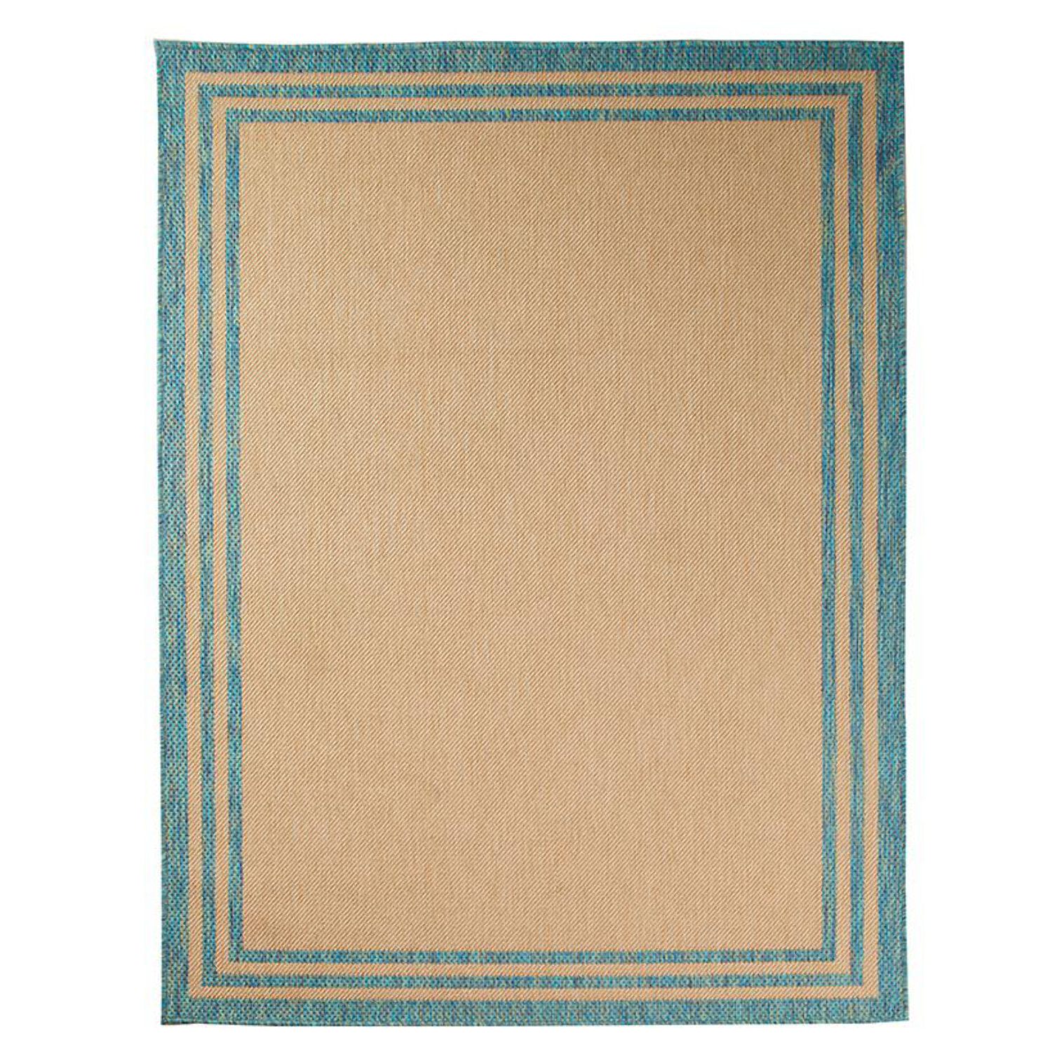 Indoor/Outdoor Boarder Rug Decorative Mat, Coastal Aesthetic 5x7