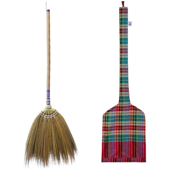 SN SKENNOVA Grass Broom for Indoor and Outdoor Sweeping, Dirt, Dust, Garbage, Housewarming Gift, 41 in Extends to, 1 Count