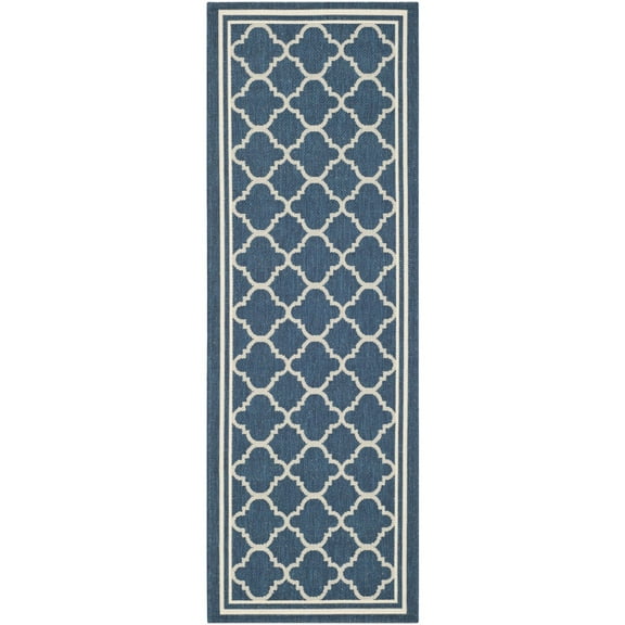 Indoor Outdoor CY6918-268 Courtyard Navy / Beige Rug