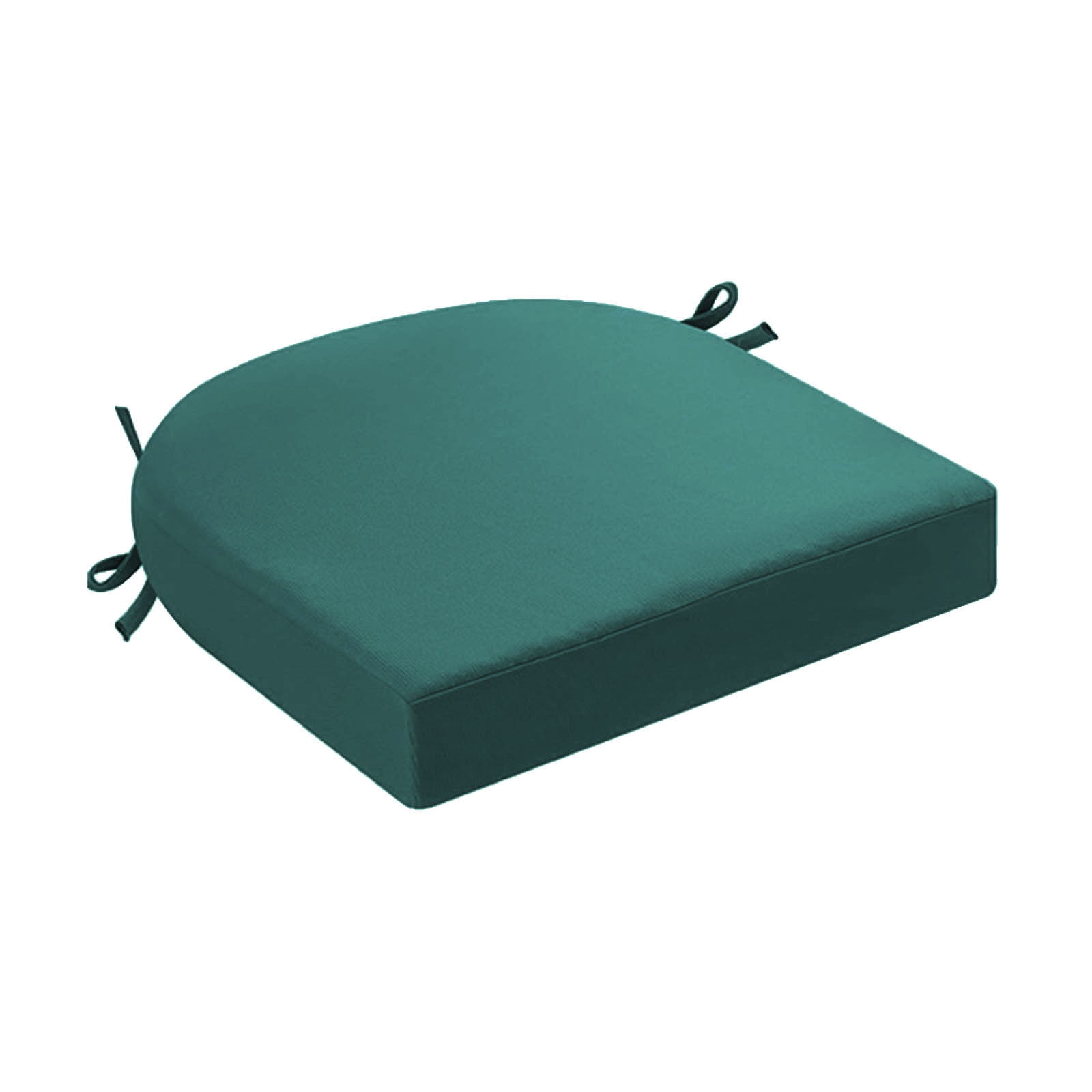 Indoor Outdoor Chair Cushion - 16.9 x 15.7 Inch Thick Seat Pad with Adjustable Ties for Dining Chairs, Patio Furniture, and Garden Chairs - Foam Comfort Seat Cushion for Home and Garden (Dark Green)