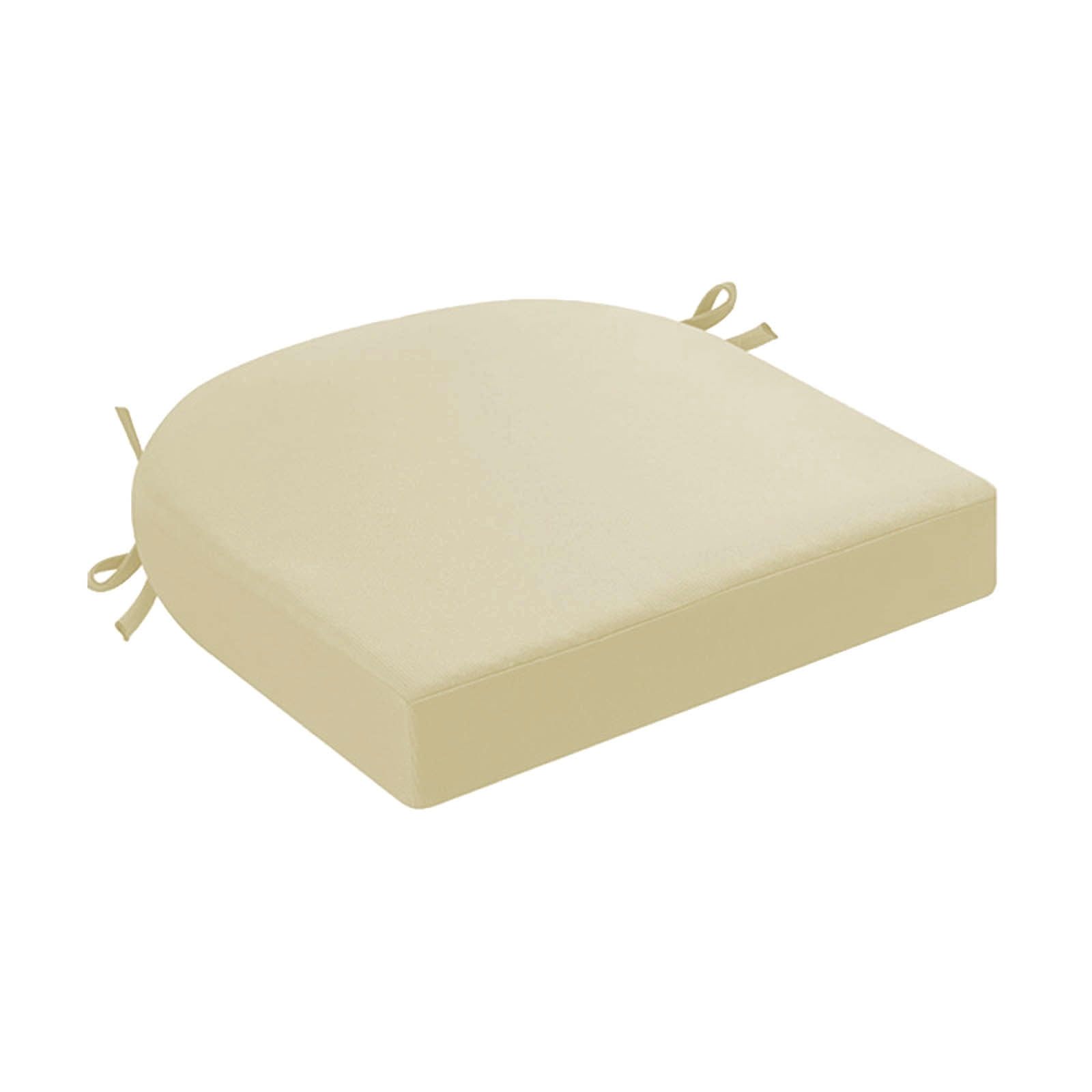 Indoor Outdoor Chair Cushion - 16.9 x 15.7 Inch Thick Seat Pad with Adjustable Ties for Dining Chairs, Patio Furniture, and Garden Chairs - Foam Comfort Seat Cushion for Home and Garden (Beige)