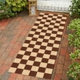 thumbnail image 1 of Indoor/Outdoor Custom Size Low Profile Runner Rug with Non-Slip PVC Backing - Water Resistant- 31'' & 36'' & 42'' wide-Runner Rugs for Hallway, Entryway, Deck, Kitchen, Office, Garage- Checkered, 1 of 5