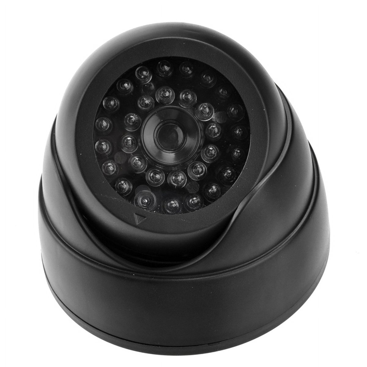 Indoor /Outdoor Dome Dummy Security Camera Model with LED Lights (Black