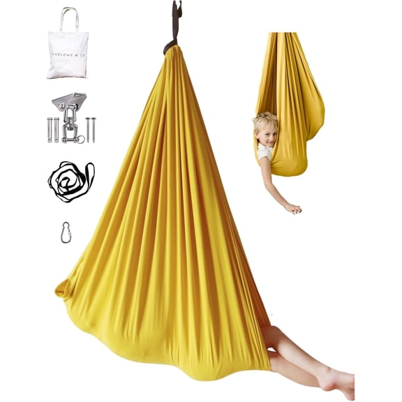 Indoor Outdoor Double Layer Cotton Sensory Compression Swing, Special Needs Therapy Swing, Holds 200 Pounds, 360 ° Swivel Hardware Included, Desert Sage