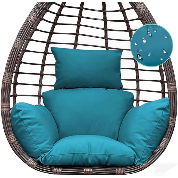 Indoor Outdoor Egg Chair Cushion Thick Hanging Chair Cushions Soft Seat Pad for Patio Garden Bedroom Teal