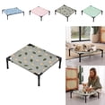 thumbnail image 1 of Indoor Outdoor Elevated Pet Bed, Lightweight Raised Frame Pet Cot Bed for Small Sized Dogs and Cats ,N14 Beige, 1 of 10