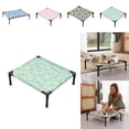 thumbnail image 1 of Indoor Outdoor Elevated Pet Bed, Lightweight Raised Frame Pet Cot Bed for Small Sized Dogs and Cats ,N14 Green, 1 of 9