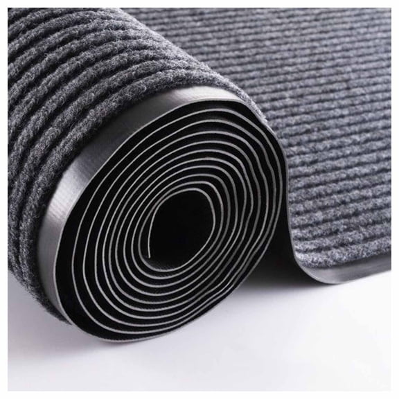 Indoor Outdoor Entrance Mat,Double Stripes Carpet,PVC Anti-Slip Rubber Backing Thick Doormat for Hallway,Kitchen,Home,High Traffic Area