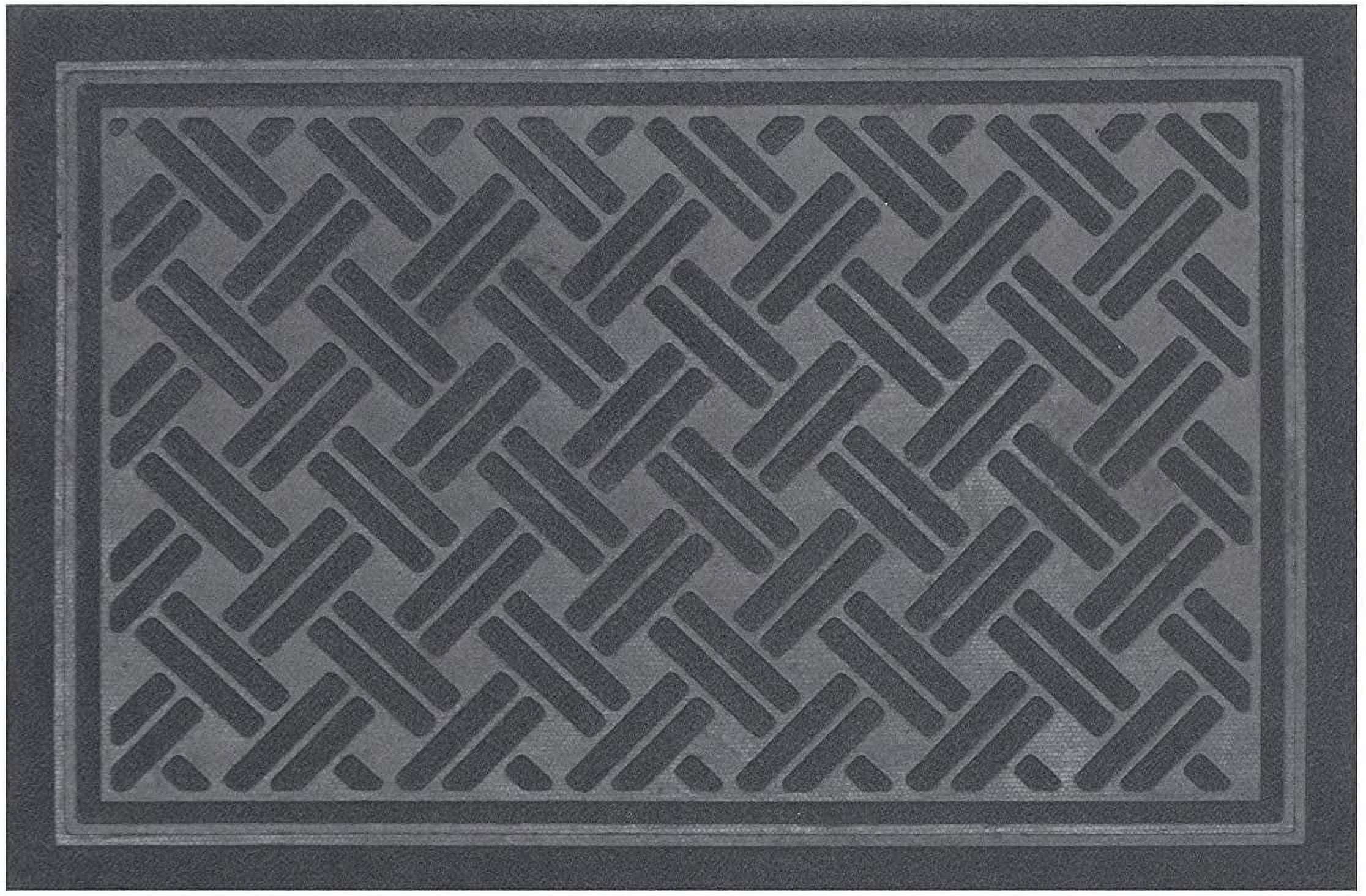 Indoor Outdoor Entrance Rug Floor Mats Shoe Scraper Doormat Non Slip Rubber Backing Heavy Duty Door Mat Waterproof Low-Profile Mats for Entry Garage High Traffic Areas (24x16 inch, Gray)