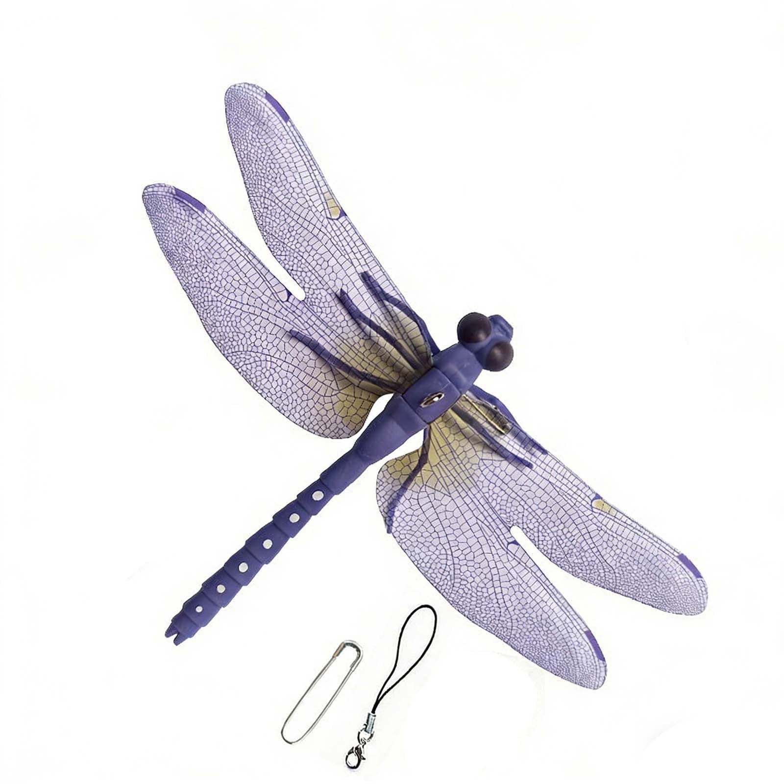 Indoor & Outdoor Fake Dragonfly Clip,Dragonfly Clip Bug Repellent, 3D Dragon Fly Garden Stakes & Hat Simulation Decor, Garden Bird and Fly Scare Devices