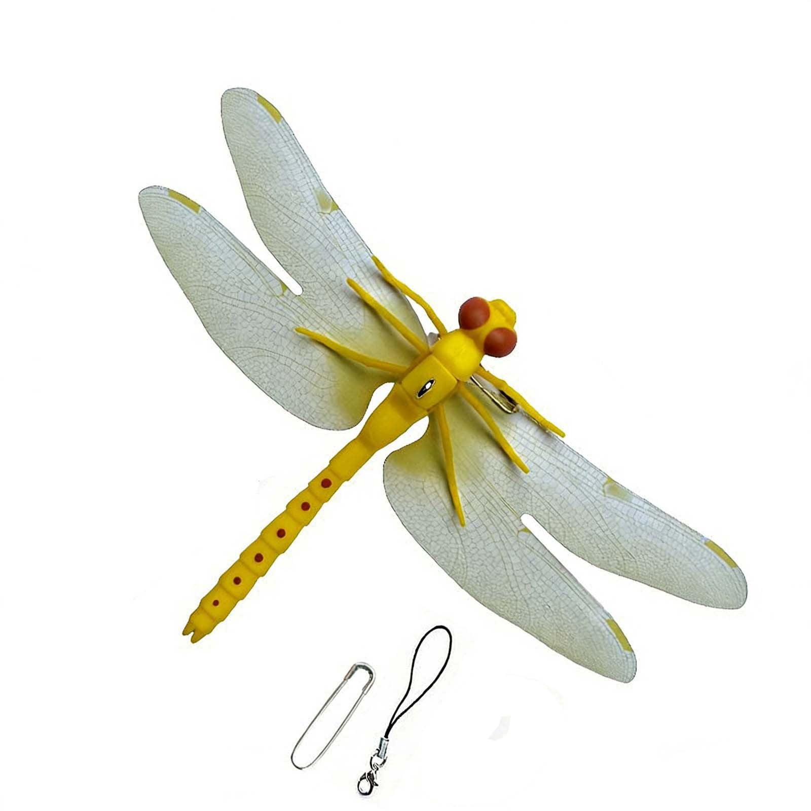 Indoor & Outdoor Fake Dragonfly Clip,Dragonfly Clip Bug Repellent, 3D Dragon Fly Garden Stakes & Hat Simulation Decor, Garden Bird and Fly Scare Devices