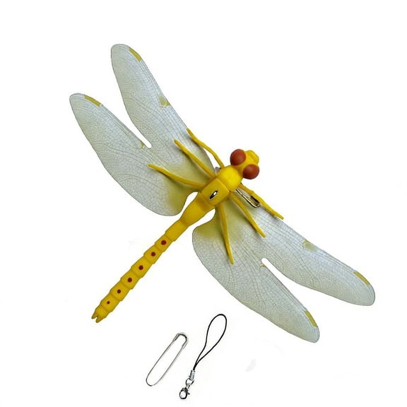 Indoor & Outdoor Fake Dragonfly Clip,Dragonfly Clip Bug Repellent, 3D Dragon Fly Garden Stakes & Hat Simulation Decor, Garden Bird and Fly Scare Devices