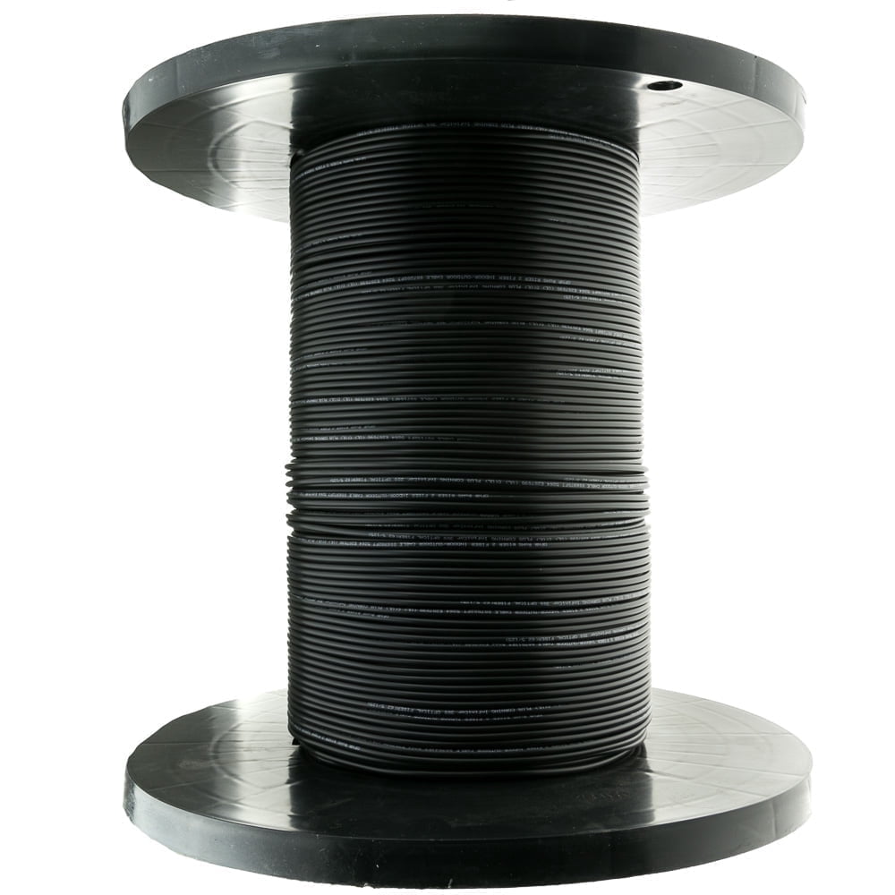 Indoor/Outdoor Fiber Optic Cable, 12-Strand Fiber Multimode OM1 62.5/125 Micron, Riser Rated, Black, 1000 feet