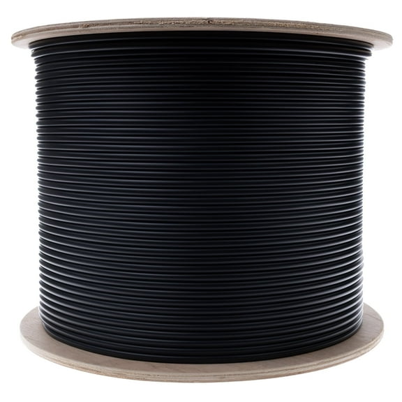 Indoor/Outdoor Fiber Optic Cable 6 Fiber Multimode 50/125 OM3, Plenum Rated, Bulk Spool, Black, 1000 Feet