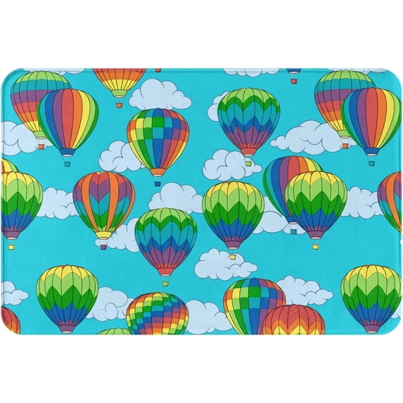 Indoor Outdoor Floor Mats Cloud Hot Air Balloon Dirt Trapper Door Mat Super Absorbent Floor Mats Stain Resistant Door Mats for Office Garage Laundry Gift for Women Men 18x30 Inch