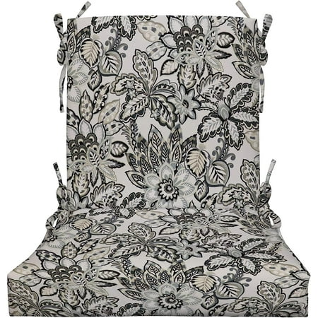 Indoor Outdoor Foam Back Chair Cushion, Choose Color (Copeland Grey Floral)