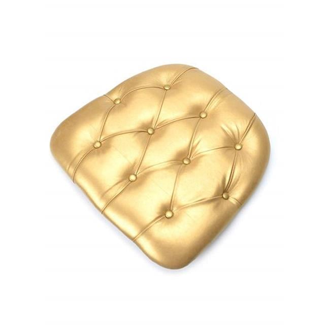 Indoor & Outdoor Gold Tufted Vinyl Cushions  Set of 4 - 2 x 16 x 16 in.