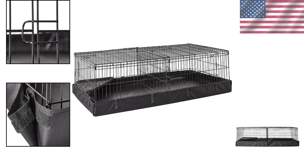 Indoor/Outdoor Guinea Pig Habitat with Leakproof Divider Set, Black 47.