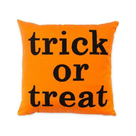 Indoor/Outdoor Halloween Trick or Treat Cotton Throw Pillow