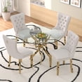thumbnail image 1 of Sumdeal 47" Modern Round Glass Dining Table Room Sets for 4,, 1 of 7
