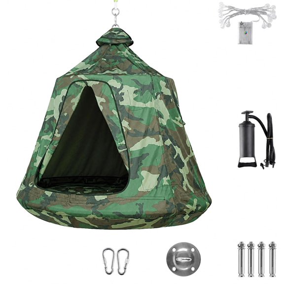 Indoor Outdoor Hanging Tent for Kids 330lbs Capacity Camouflage 44x44in