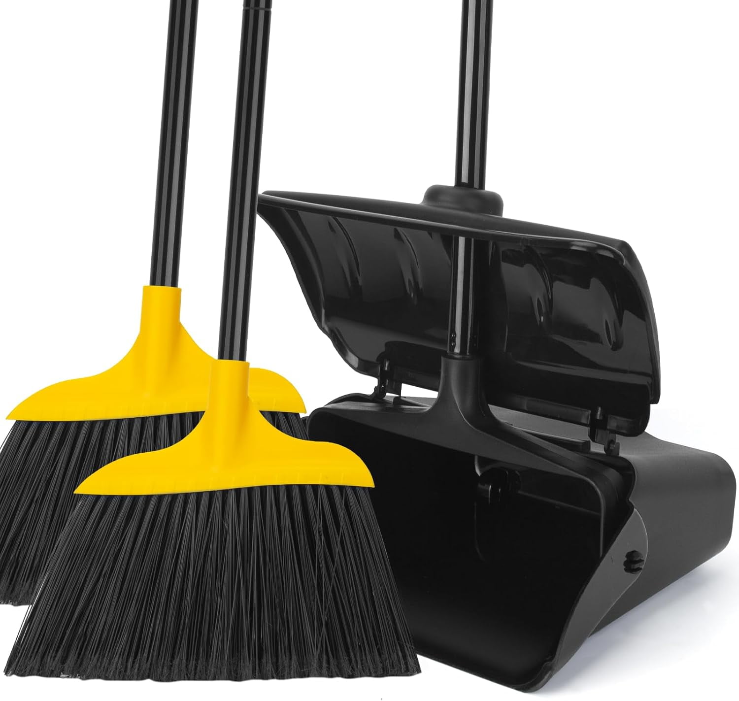 Indoor/Outdoor Heavy Duty Broom and Dustpan Set,Upright Plastic ...