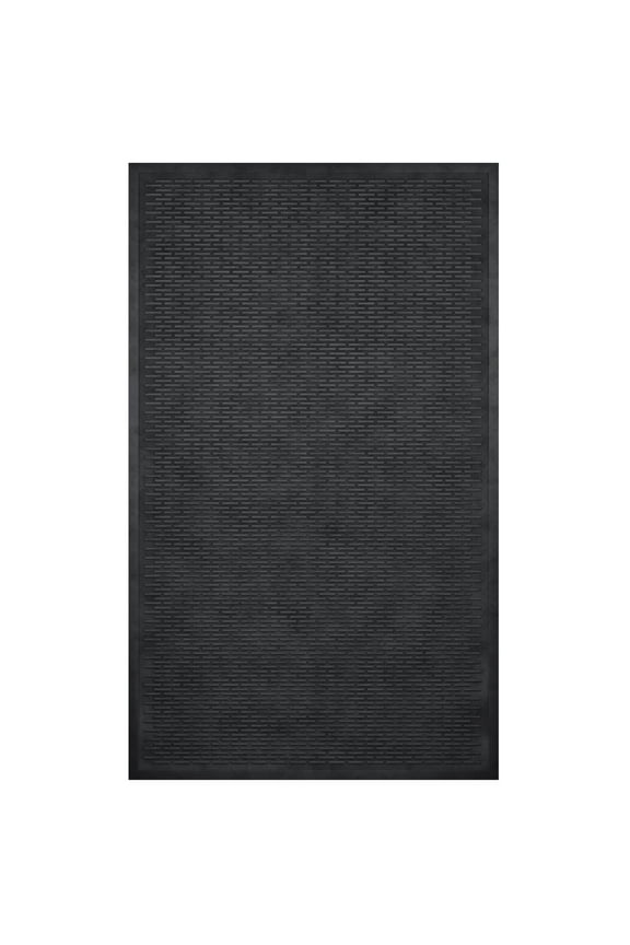 Heavy Duty Non-Slip Rubber Mat 35" x 60" Indoor Outdoor Waterproof Doormat for Entryway Garage Kitchen, Black