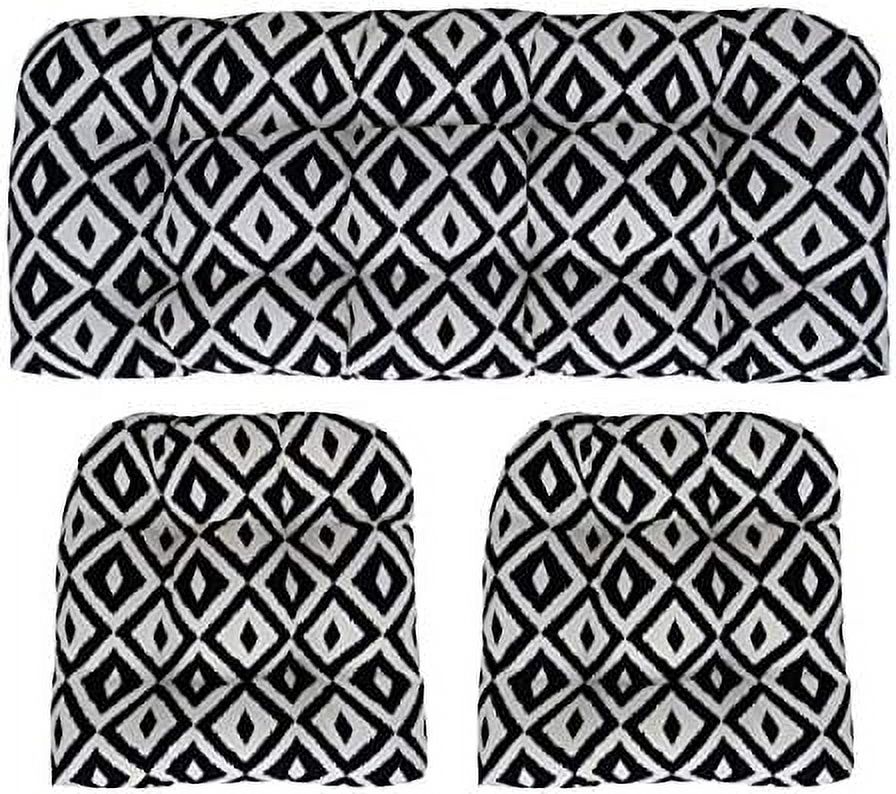 Indoor Outdoor Large(44" W X 22" D 21”W X 21" D) Wicker Tufted 3 Piece