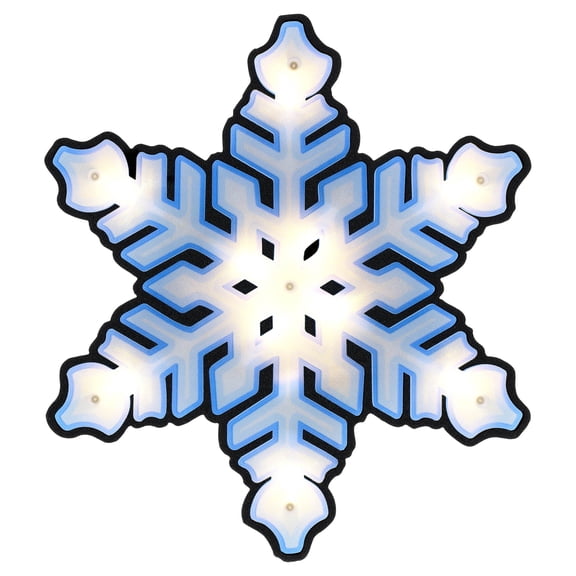 Indoor/Outdoor Light-Up Shimmering Snowflake Hanging Christmas Decoration with 10 LED Lights, Warm White, 13.3", by Holiday Time