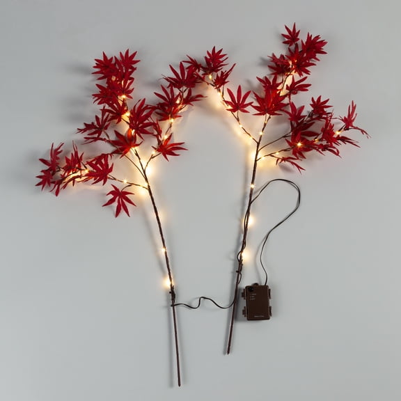 Indoor/Outdoor Lighted Japanese Maple Branches, Set of 2
