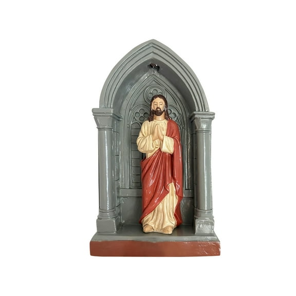 Indoor Outdoor Lighted Virgin Mary Statue with Stone Archway Religious Figurine for Home Garden Decor Spiritual Gift